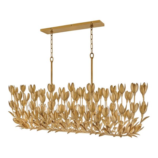 Люстра Quintiesse QN-FLORA10-GD Hinkley Flora Flora 10 lt Linear Chandelier Burnished Gold