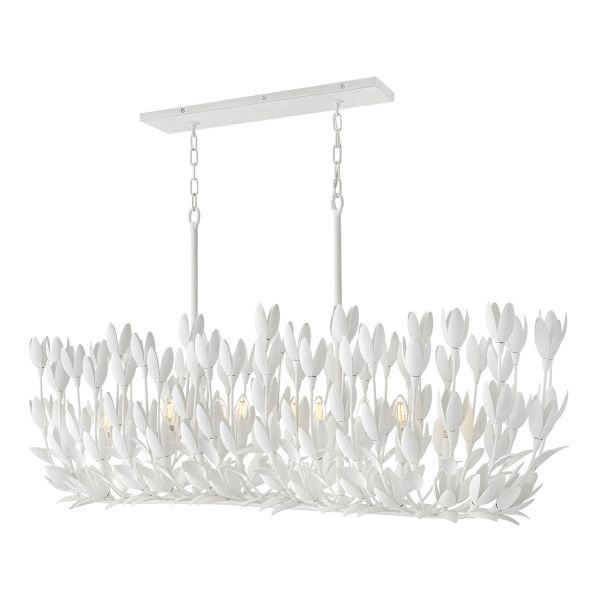 Люстра Quintiesse QN-FLORA10-WHT Hinkley Flora Flora 10 lt Linear Chandelier Textured Plaster