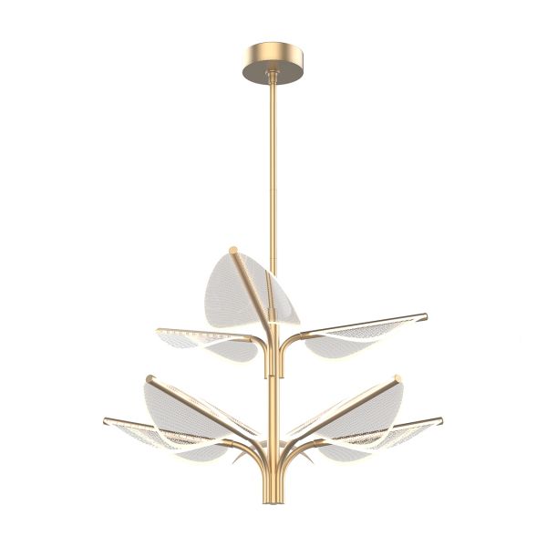 Люстра Quintiesse QN-FLORIANA-8P-L-NBR Alora Floriana Floriana 8 Leaf LED Chandelier Large Natural Brass