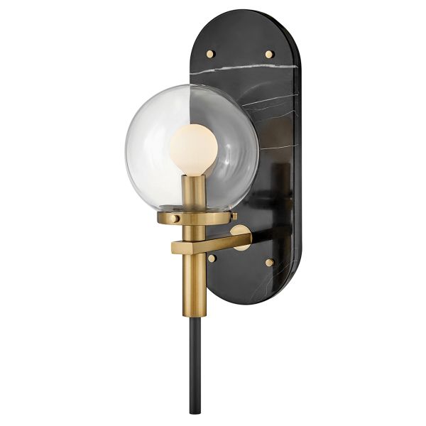 Бра Quintiesse QN-GILDA-WB1-BK Hinkley Gilda Gilda 1 lt Wall Light Black with Heritage Brass accents