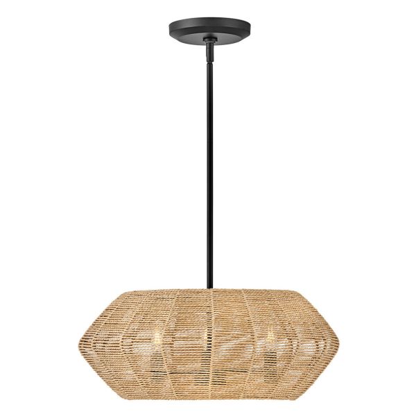 Підвісний світильник Quintiesse QN-LUCA-P-S-BK-CAM Hinkley Luca Luca 3 lt Duo-Mount Pendant Black/Camel