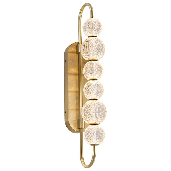 Бра Quintiesse QN-MARNI-6WB-NBR Alora Marni Marni 6 Head LED Wall Light Natural Brass