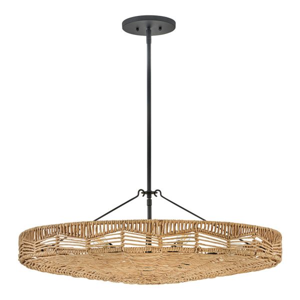 Подвесной светильник Quintiesse QN-OPHELIA-6P-BK-CAM Hinkley Ophelia Ophelia 6 lt Duo Mount Pendant Black/Camel