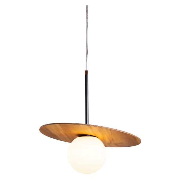 Підвісний світильник Quintiesse QN-ORBIT-P-M-TEAK Accord Orbit Orbit Pendant Light Teak Veneer