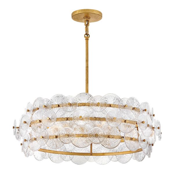 Люстра Quintiesse QN-RENE-6P-DSB Hinkley Rene Rene 6 lt Drum Chandelier Distressed Brass