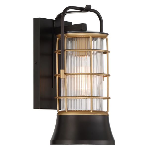 Бра Quintiesse QN-RIVAMAR-S-BLK-GD Eurofase Rivamar Rivamar 1 Lt Outdoor Wall Light Small Black and Gold