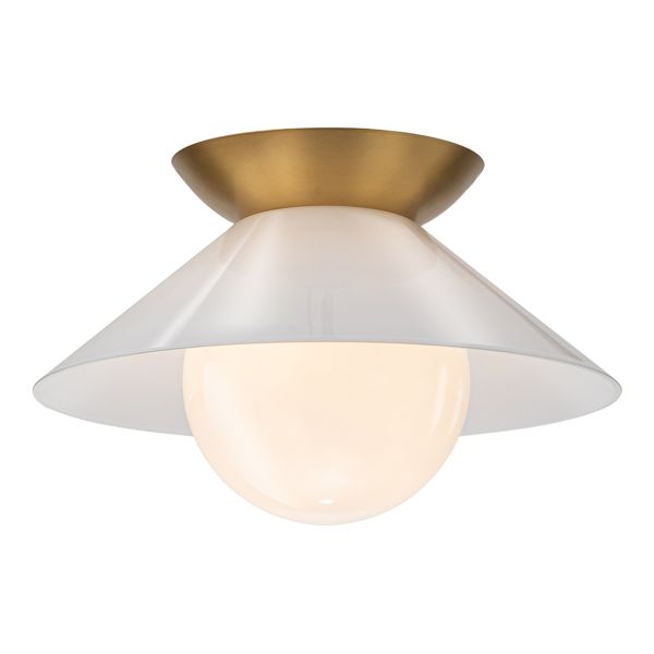 Люстра Quintiesse QN-SAUCER-FM-AB-OPAL Saucer 1 lt Flush Aged Brass