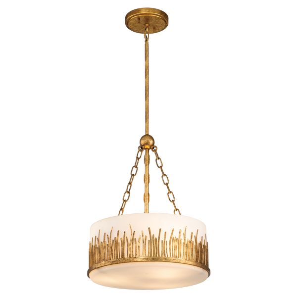 Підвісний світильник Quintiesse QN-SAWGRASS-2P-DG-O Sawgrass 3 lt Pendant Gold Leaf with Antique Glaze
