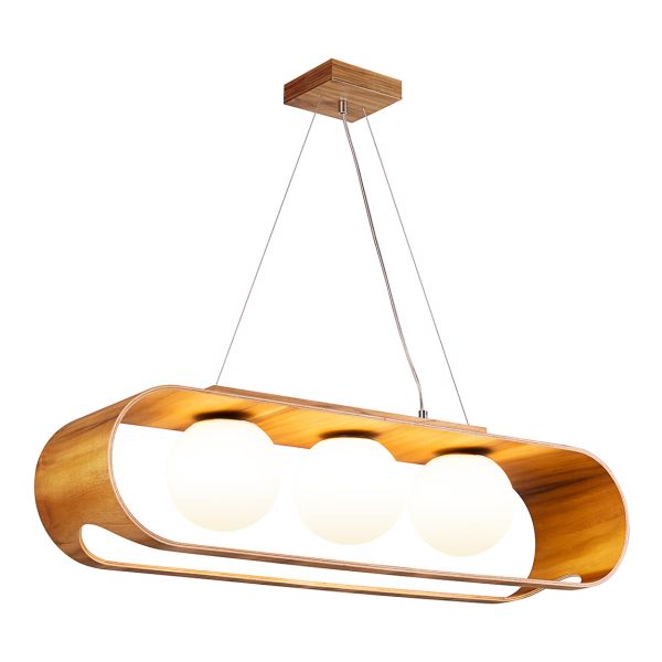 Підвісний світильник Quintiesse QN-SFERA-3P-TEAK Accord Sfera Sfera 3lt Linear Pendant Light Teak Veneer