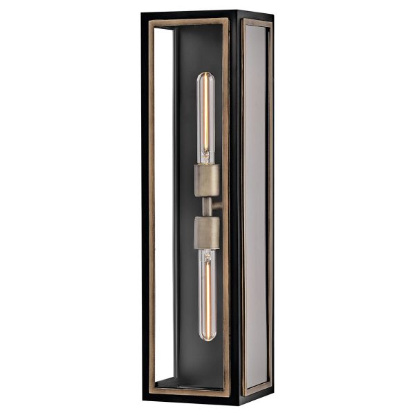 Бра Quintiesse QN-SHAW-2M-BK Hinkley Shaw Shaw 2 lt Wall Lantern Black with Burnished Bronze accents