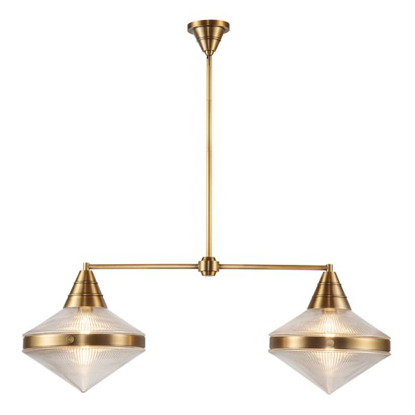 Люстра Quintiesse QN-WILLARD-LP2-VBS-PG Alora Willard Willard 2 lt Linear Pendant Vintage Brass
