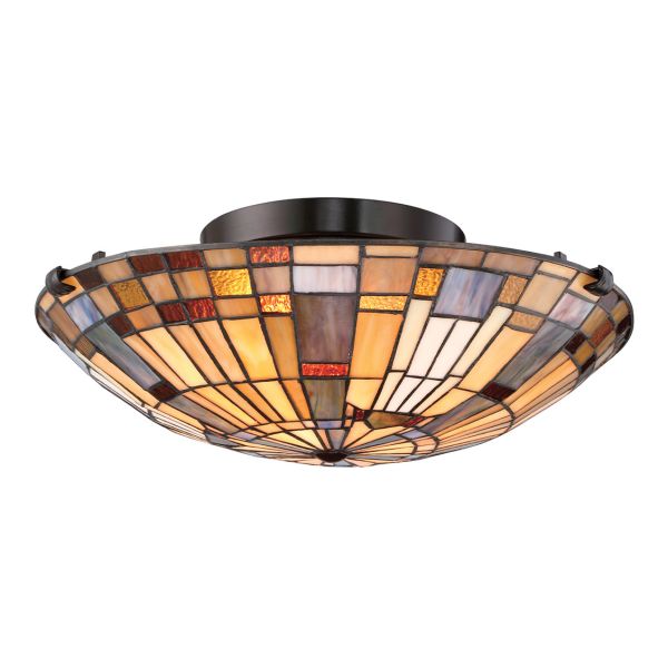 Люстра Quoizel QZ-INGLENOOK-F-SMALL Inglenook 2 lt Valiant Bronze/Art Glass