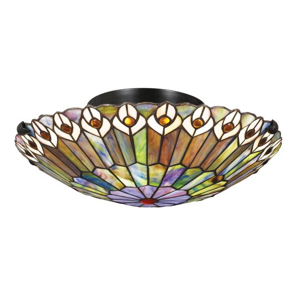 Люстра Quoizel QZ-WATKINS-F-VB Watkins 2 lt Valiant Bronze/Art Glass