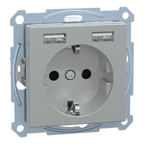 Розетка 220В с USB Schneider Electric MEG2366-0460 Merten System M