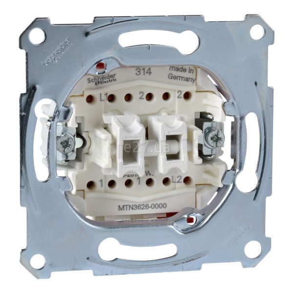 Вимикач 2-клавішний Schneider Electric MEG3626-0000 Merten QuickFlex