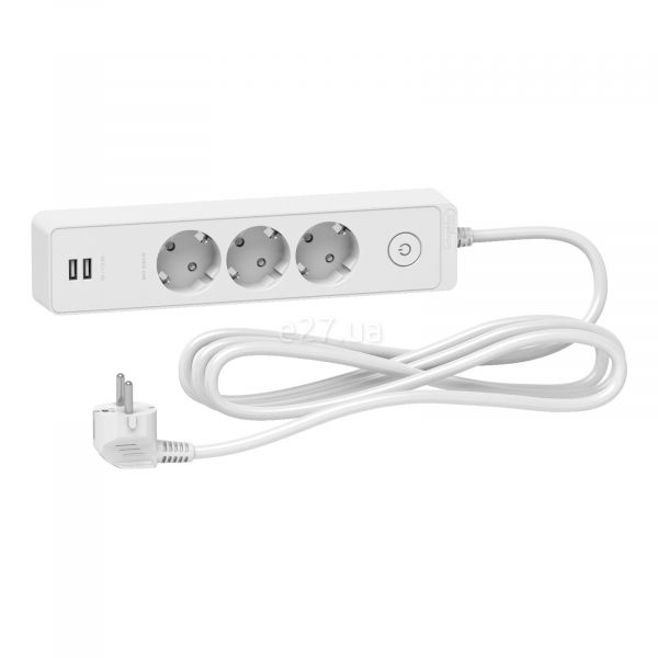 Подовжувач Schneider Electric ST943U3W Unica Extend 3x220V 2xUSB 3m