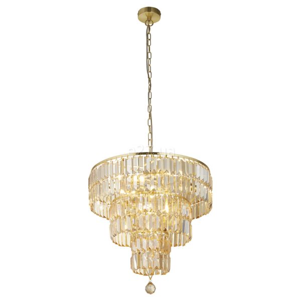 Люстра Searchlight 1375-5SB Empire 5Lt Pendant - Satin Brass & Champagne Glass