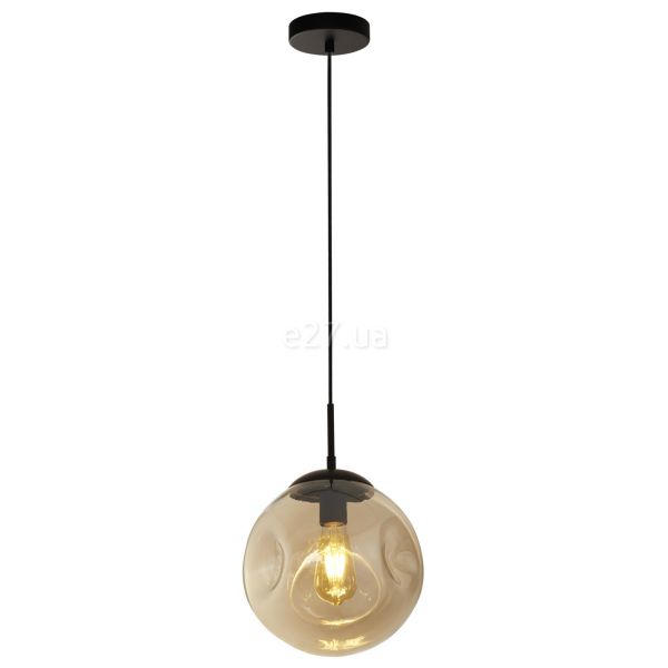 Підвісний світильник Searchlight 22123-1BK Punch Pendant - Black with Punched Champagne Glass