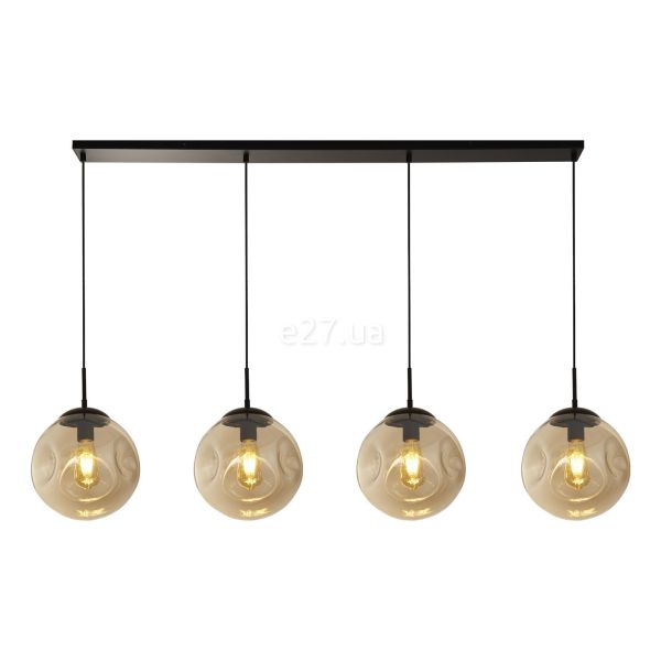 Подвесной светильник Searchlight 22123-4BK Punch 4Lt Bar Pendant - Black with Punched Champagne Glass