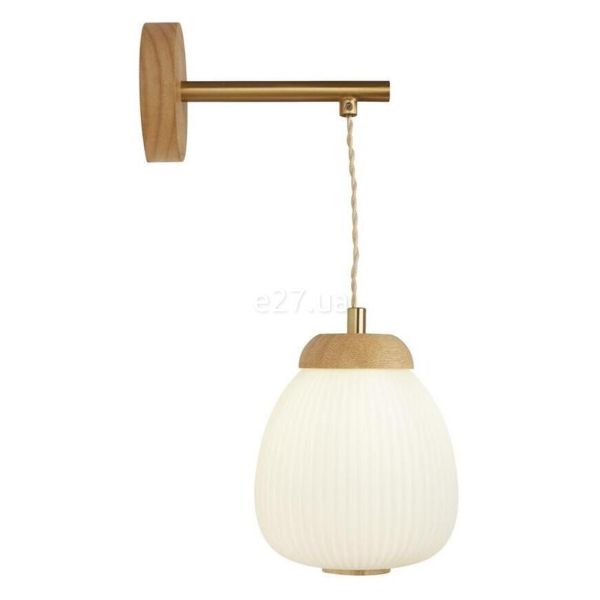 Бра Searchlight 31412-1NA Ella Wall Lamp - Wood with opal ribbed glass shade