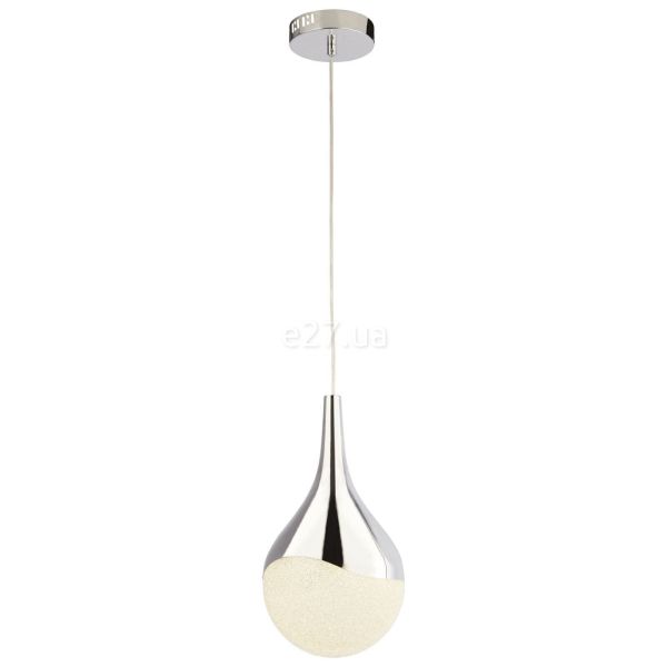 Підвісний світильник Searchlight 5871CC Wave Teardrop LED Pendant - Chrome with Crushed Ice Shade