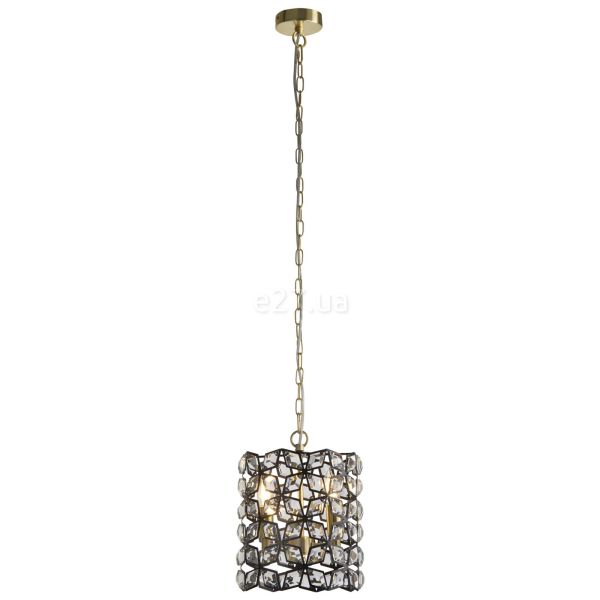 Люстра Searchlight 59811-2BSB Iris 2Lt Pendant - Brass, Black Metal & Crystal