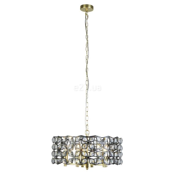 Люстра Searchlight 59811-5BSB Iris 5Lt Pendant - Brass, Black Metal & Crystal