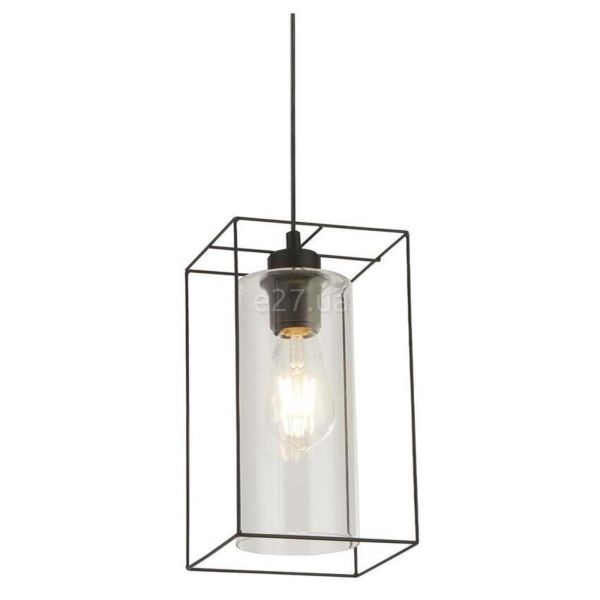 Подвесной светильник Searchlight 60124-1BK Ingot Pendant - Black Frame With Clear Inner Glass