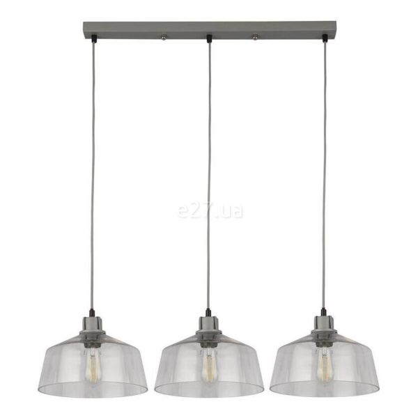 Підвісний світильник Searchlight 60999-3CL x Odeon 3Lt Bar - Clear Glass & Grey