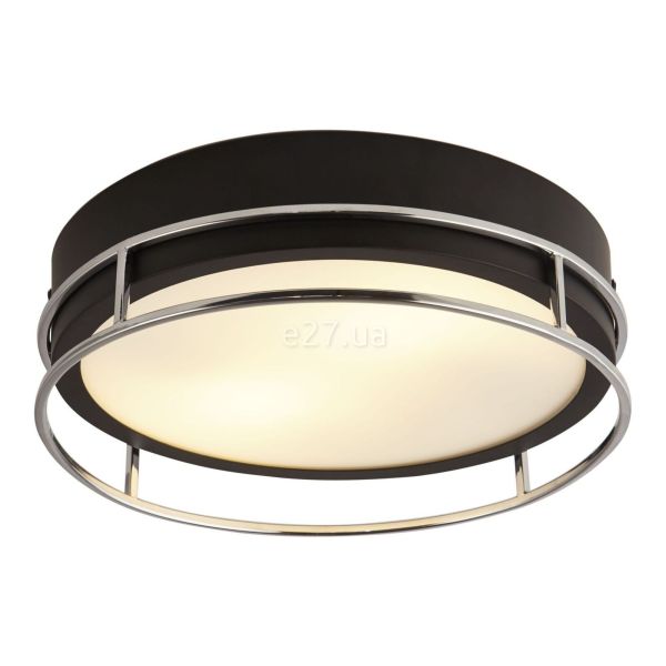 Потолочный светильник Searchlight 62012-2CC Phoenix 2Lt Flush - Black & Chrome IP44