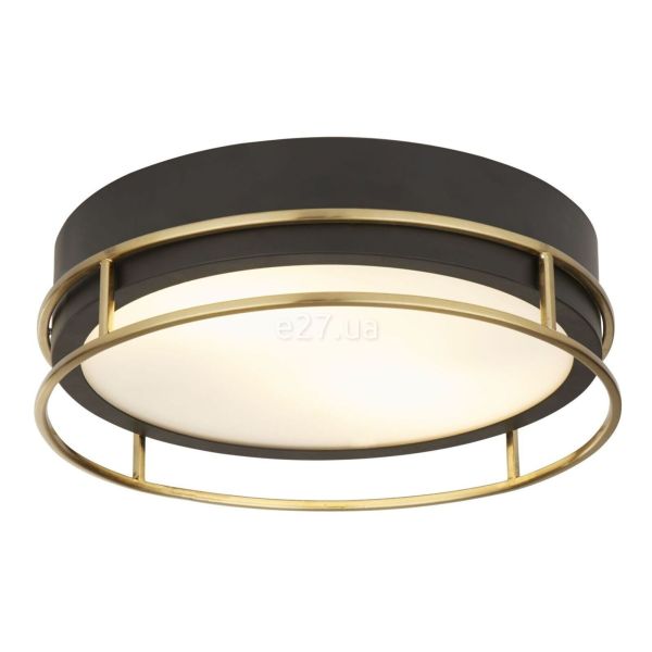 Потолочный светильник Searchlight 62012-2PB Phoenix 2Lt Flush - Black and Brass IP44