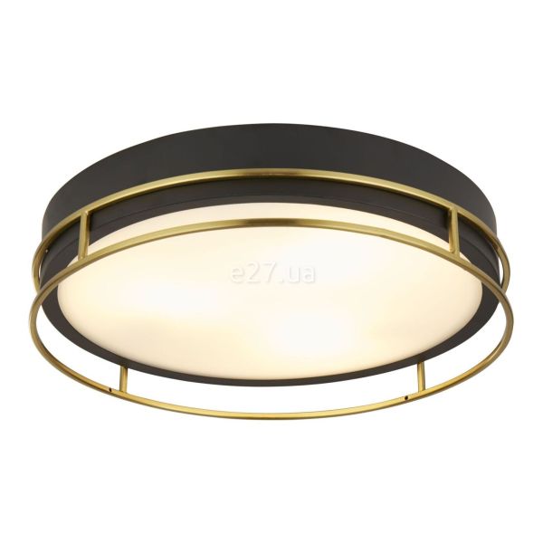 Потолочный светильник Searchlight 62013-3PB Phoenix 3Lt Flush - Black and Brass IP44