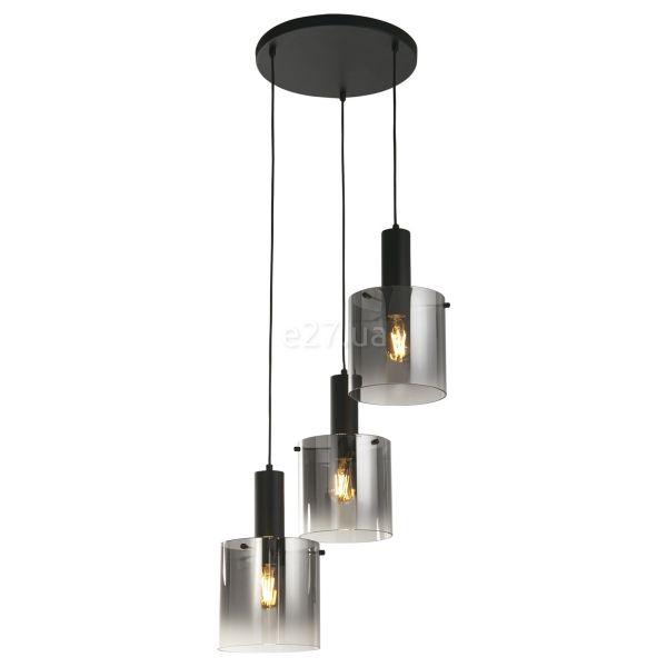 Підвісний світильник Searchlight 88910-3BK Sweden 3Lt Multi Drop Pendant - Black with Smoked Ombre Glas