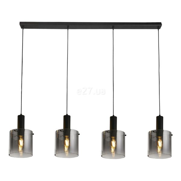 Підвісний світильник Searchlight 88910-4BK Sweden 4Lt Bar Pendant - Black with Smoked Ombre Glass