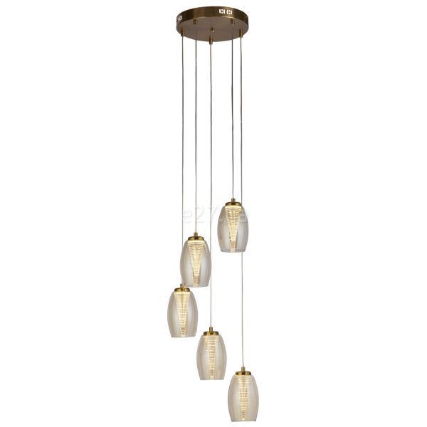 Підвісний світильник Searchlight 97291-5CP Cyclone 5Lt Pendant - Bronze & Champagne Glass