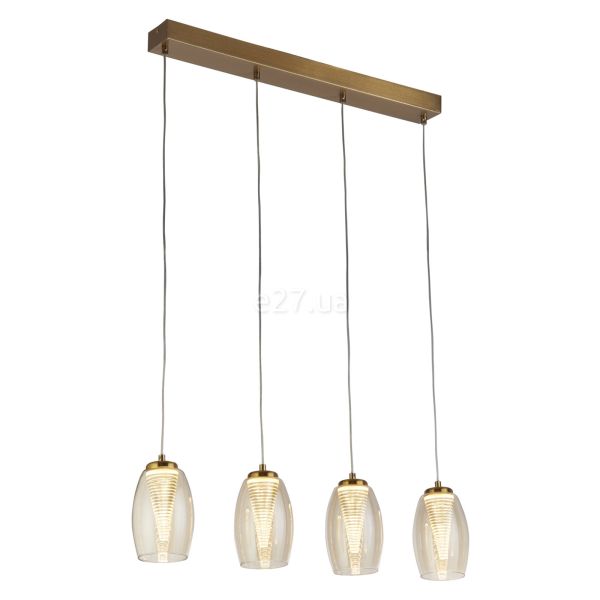 Подвесной светильник Searchlight 97292-4CP Cyclone 4Lt Bar Pendant - Bronze & Champagne Glass