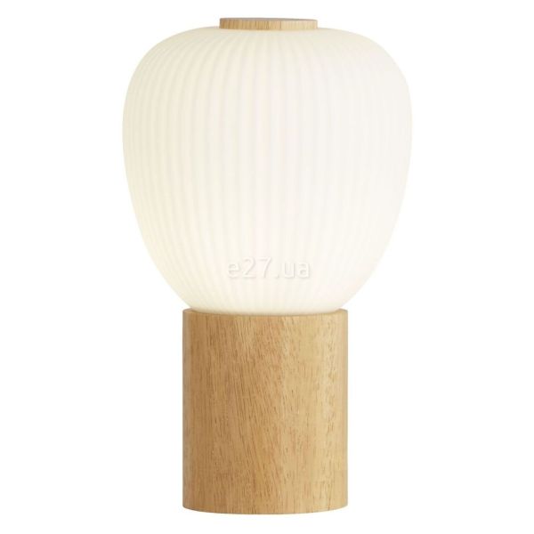 Настільна лампа Searchlight EU31410-1NA Ella Table Lamp - wood with opal ribbed glass shade