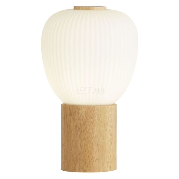 Настольная лампа Searchlight EU31410-1NA Ella Table Lamp - wood with opal ribbed glass shade