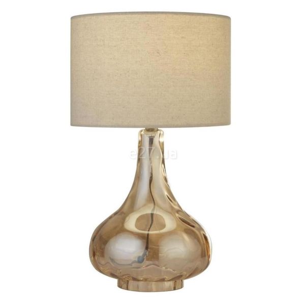 Настільна лампа Searchlight EU60982 Torino Table Lamp - Amber Glass With Linen Shade