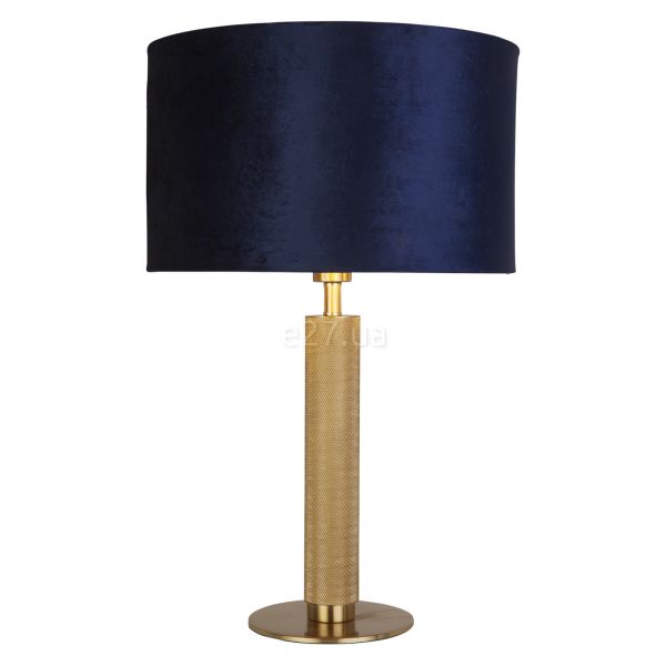 Настольная лампа Searchlight EU65721AZ London Table Lamp - Knurled Gold & Navy Velvet Shade