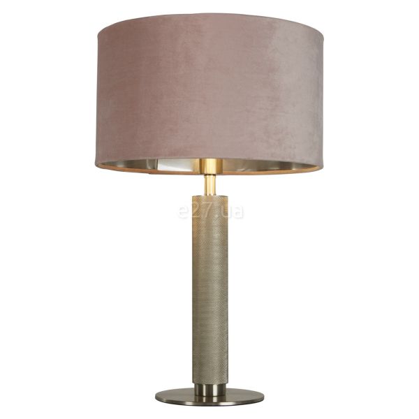 Настольная лампа Searchlight EU65721PI London Table Lamp - Knurled Satin Nickel, Pink Velvet Shade