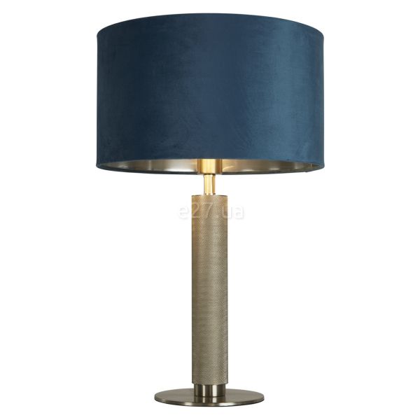 Настольная лампа Searchlight EU65721TE London Table Lamp - Knurled Satin Nickel, Teal Velvet Shade