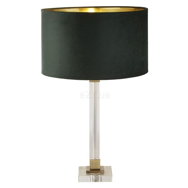 Настільна лампа Searchlight EU67522GR Scarborough Table Lamp-Crystal,Satin Nickel,Green Velvet