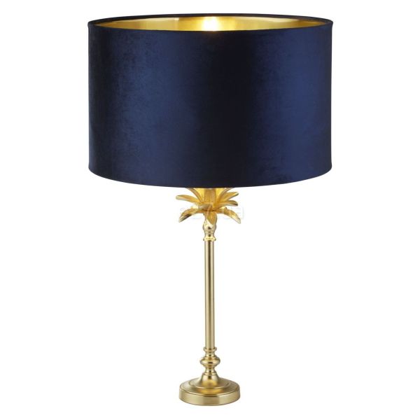 Настольная лампа Searchlight EU81210AZ Palm Table Lamp - Satin Brass & Black Velvet Shade/Gold Inner