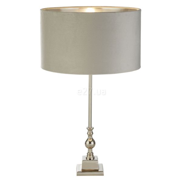 Настольная лампа Searchlight EU81214GY Whitby Table Lamp - Chrome Metal & Grey Velvet Shade