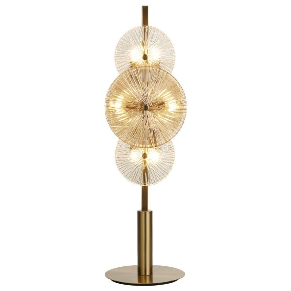 Настільна лампа Searchlight EU88211-6BZ Wagon Wheel 6Lt Table Lamp - Bronze, Clear & Amber Glass