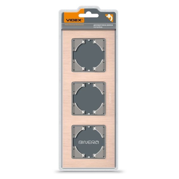 Рамка 3 поста Videx 24919 Binera VF-BNFRA3H-CP