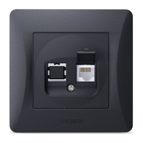 Розетка компьютерная Videx 24468 Binera VF-BNSK1PC6-BG