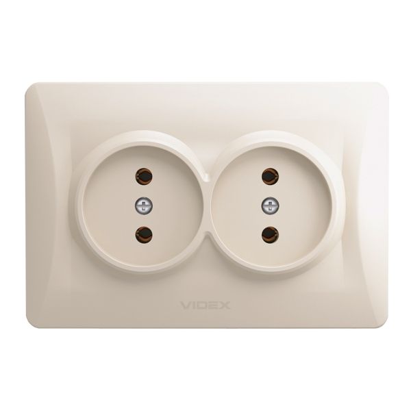 Розетка подвійна 220В Videx 24696 Binera VF-BNSK2-CR