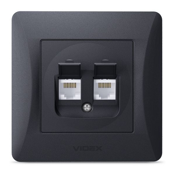 Розетка комп'ютерна Videx 25085 Binera VF-BNSK2PC6-BG